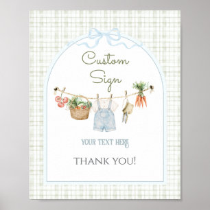 Poster Mercado de agricultores locais Boy Baby Shower