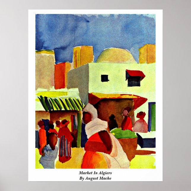 Pôster Mercado De Argel Por August Macke (Frente)