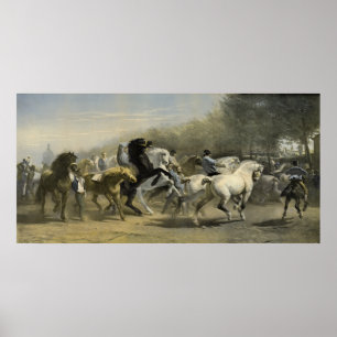 Pôster Mercado de Cavalos de Paris 1855