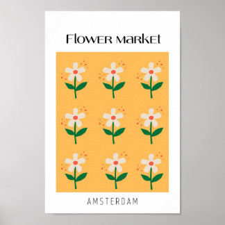 Poster Mercado de Flores Amsterdã