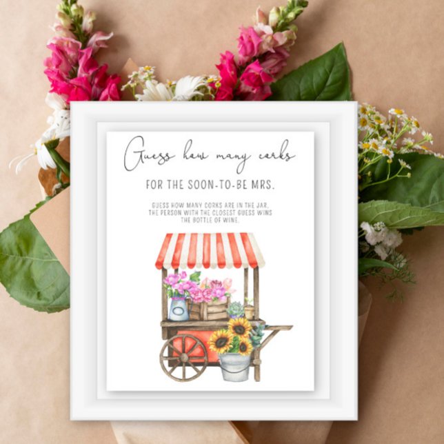 Poster Mercado de Flores Chuveiro de Noiva Adivinhe Quant (Criador carregado)