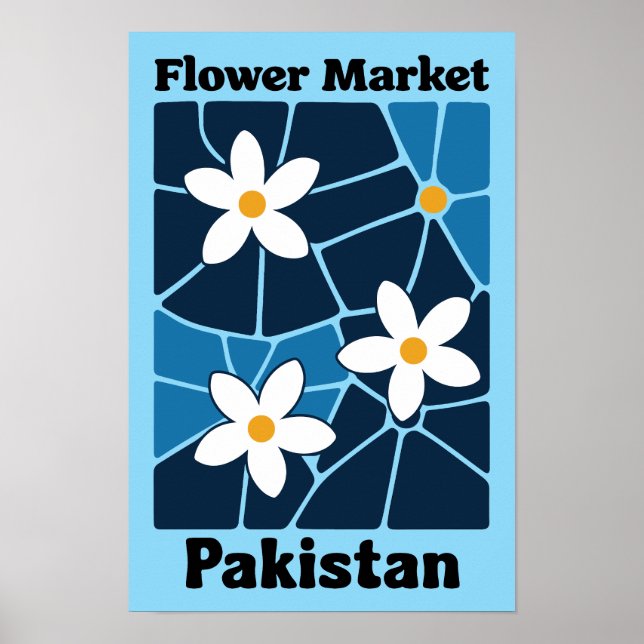 Poster Mercado de Flores do Paquistão Jasmine & Arte de P (Frente)