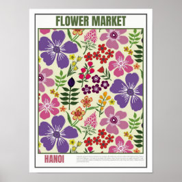 Poster Mercado de Flores do Sudeste Asiático Hanói