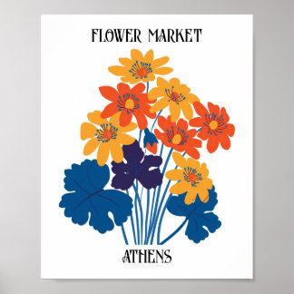 Poster Mercado de Flores Editável Atenas