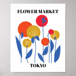 Poster Mercado de Flores Editável em Tóquio
