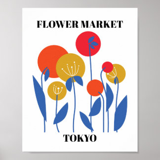 Poster Mercado de Flores Editável em Tóquio