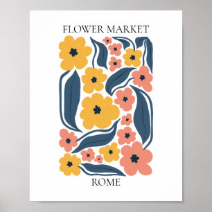 Poster Mercado de Flores Editável Roma