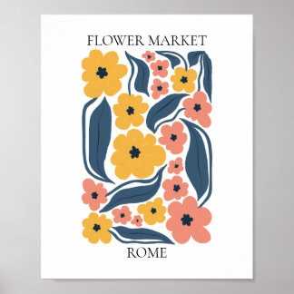 Poster Mercado de Flores Editável Roma