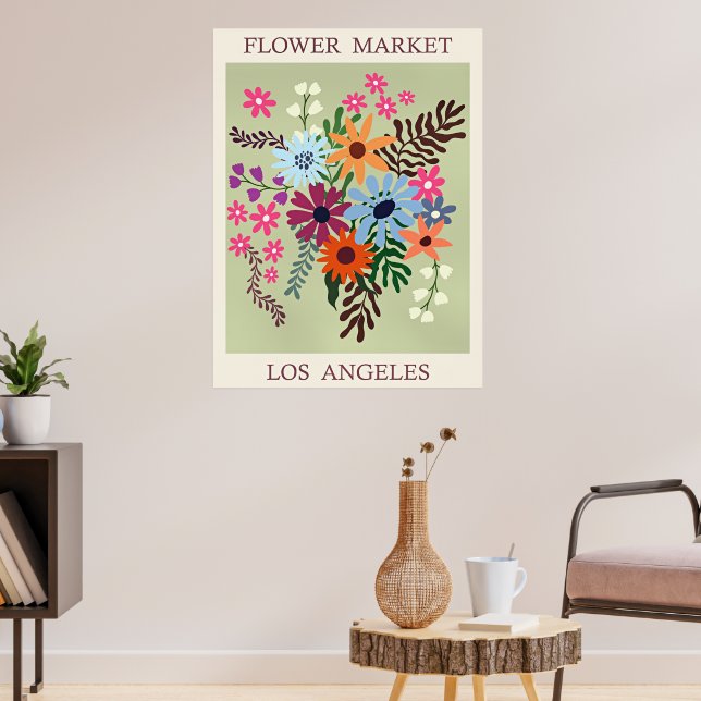 Poster Mercado de Flores, Los Angeles, (Sala de Estar 3)