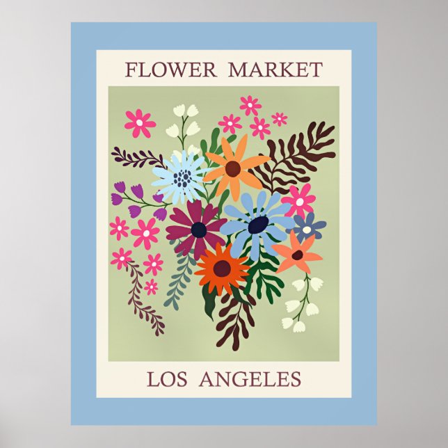 Poster Mercado de Flores, Los Angeles, (Frente)