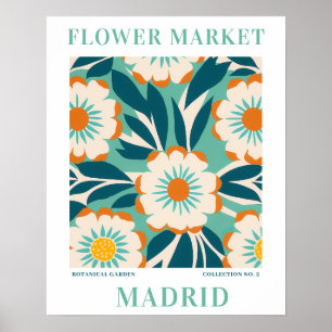 Poster Mercado de Flores Modernas Madrid Flores botânicas