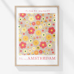Poster Mercado de Flores Retro Amesterdã Flores Amarelas<br><div class="desc">Introduza um toque de elegância holandesa à sua decoração com o "Mercado da Flor Retro, Amsterdã, Poster de Flores Amarelas Vermelhas." Este poster delicioso apresenta um design refinado com "Flower Market" e "Amsterdam", exibido em tipografia inspirada em vintage. A trabalho de arte apresenta uma bela variedade de flores cor-de-rosa escuro...</div>