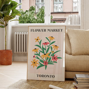 Poster Mercado de Flores Toronto Rosa Amarelo Daisies Flo