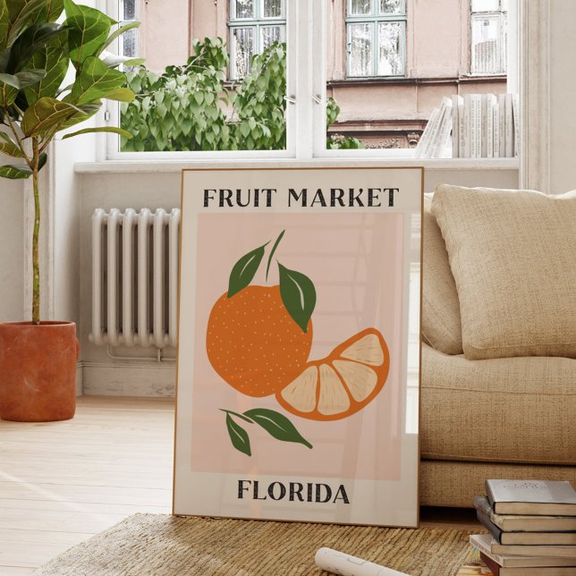 Poster Mercado de Frutas Laranja Flórida Comida (In situ Living room)