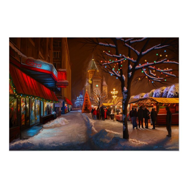 Pôster Mercado de Natal de Timisoara (Frente)