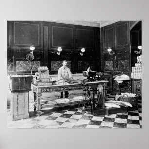 Pôster Mercado de peixes, 1895. Foto do vintage