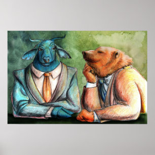 Pôster Mercado de valores de acção por Portia St Luke