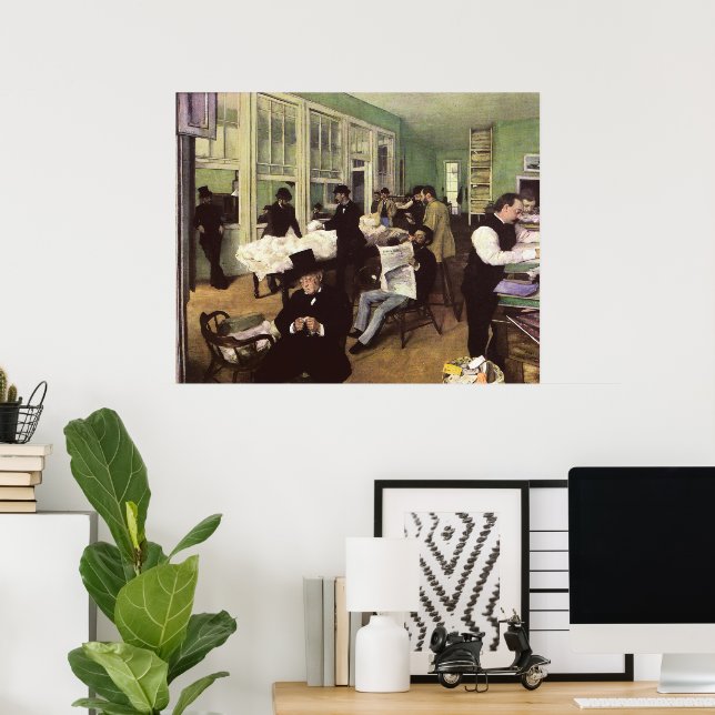 Poster Mercado do algodão em Nova Orleans por Edgar Degas (Escritório em casa)