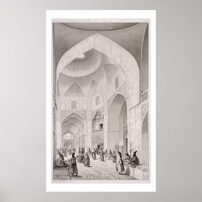 Pôster Mercado do vestuário, em Isfahan, de "Voyage Pitto (Frente)