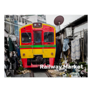 Pôster Mercado Ferroviário - Mae Klong Vintage - Tailândi
