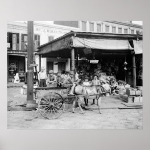 Pôster Mercado Francês de Nova Orleans, 1910. Foto Antiga