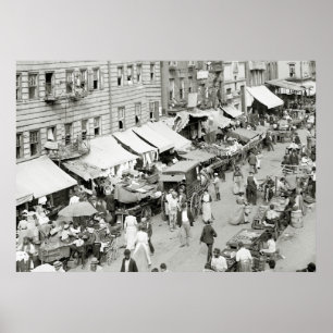 Pôster Mercado judaico, NYC, 1890s