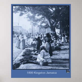 Pôster Mercado Kingston Jamaica 1899