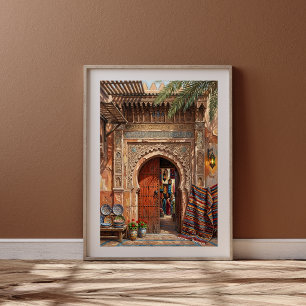 Poster Mercado Marrakesh Souk Arte de Porta Marroquina