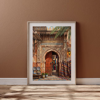Poster Mercado Marrakesh Souk Arte de Porta Marroquina