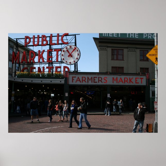 Poster Mercado Pike Place, Seattle Washington (Frente)