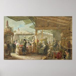 Poster Mercado velho do jardim de Covent, 1825