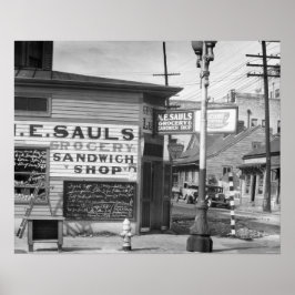 Pôster Mercearia e Lanchonete, 1934. Foto Antiga