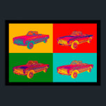 Pôster Mercedes Benz 280 SL Pop Art conversível<br><div class="desc">Colorida Mercedes Benz 280 SL Imagem de pop de arte de carros de luxo convertíveis.</div>