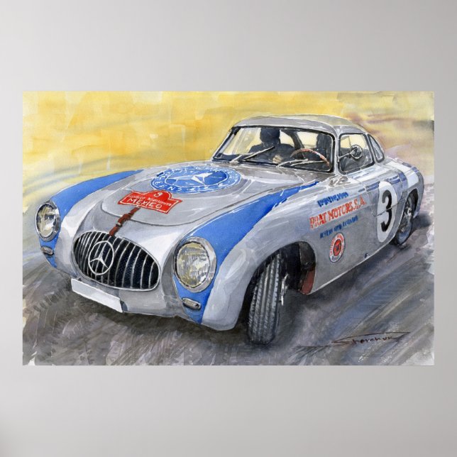 Poster Mercedes Benz 300 SL 1952 (Frente)