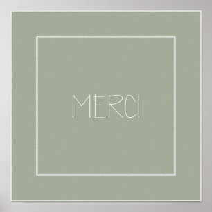 Pôster MERCI - Obrigado - Francês
