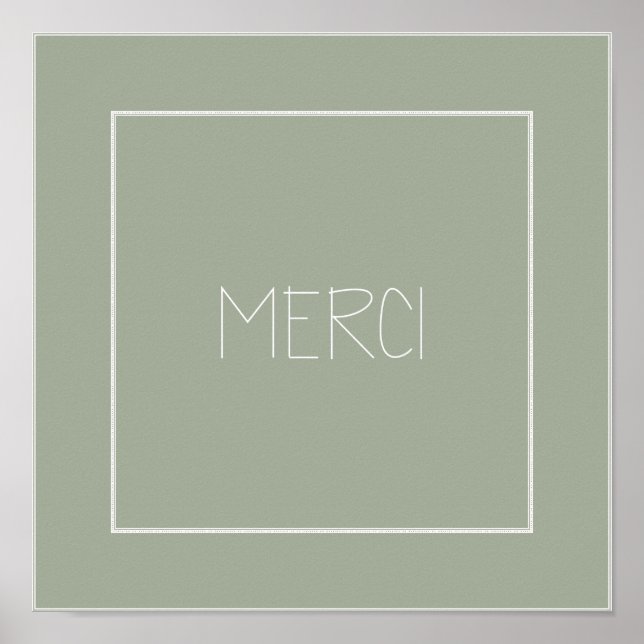 Pôster MERCI - Obrigado - Francês (Frente)