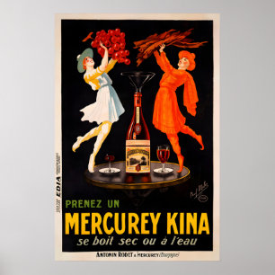 Poster Mercurey Kina - Cartaz de Vinho Antigo