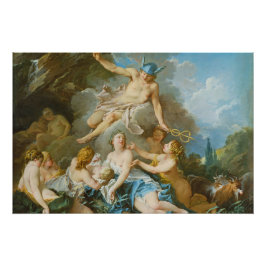 Pôster Mercúrio confiando a criança Baccus às Ninfas