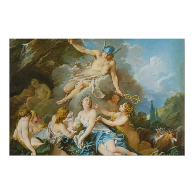 Pôster Mercúrio confiando a criança Baccus às Ninfas (Frente)