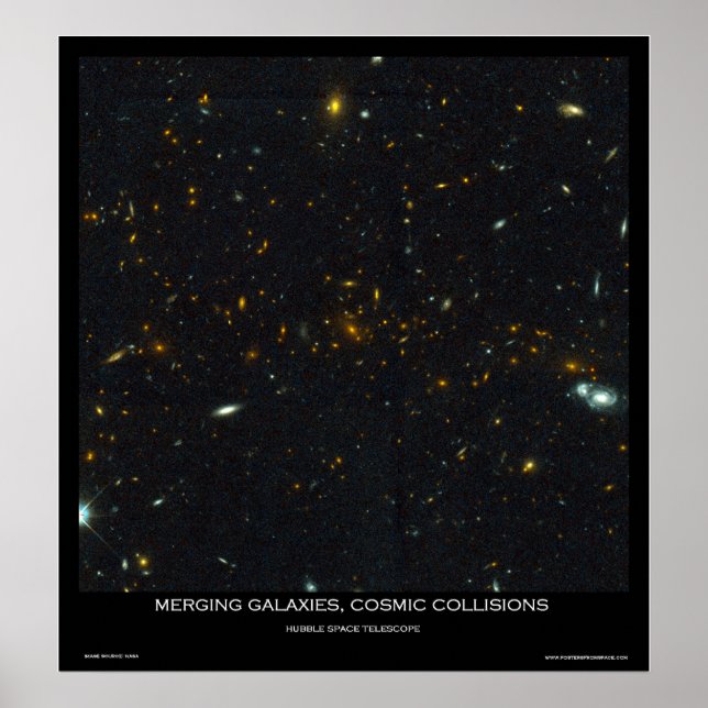 Poster Merging Galaxies, Cosmic Collisions (Frente)