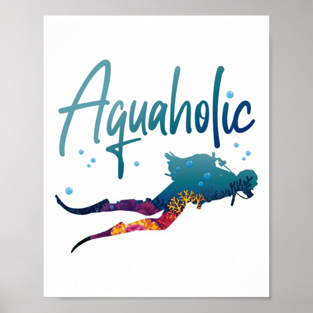 Poster Mergulhador De Scuba Eu Sei Que Eu Moro Como Uma M (Frente)