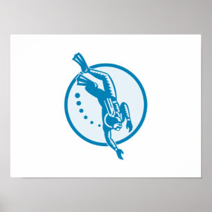 Poster mergulhador, mergulhador, mergulho, mergulho,