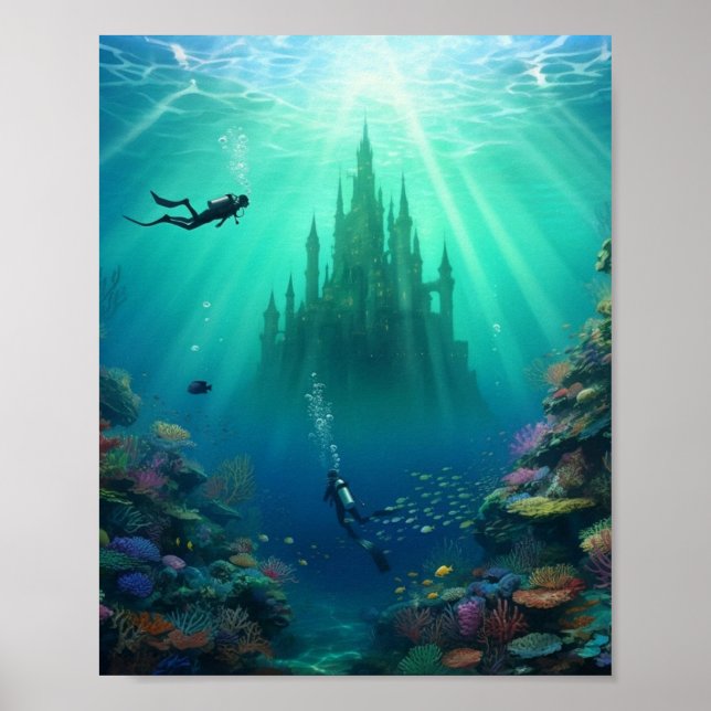 Poster Mergulhadores encontram um castelo abandonado (Frente)