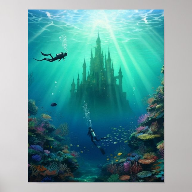 Poster Mergulhadores encontram um castelo abandonado (Frente)