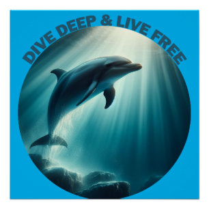 Pôster Mergulhe Dolphin Livre Ao Vivo
