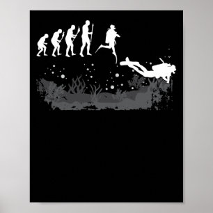 Poster Mergulho Diver Evolution Scuba Diver