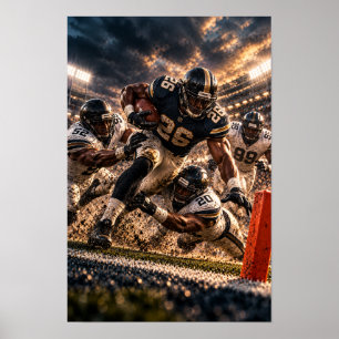 Poster Mergulho na Linha de Gol do Futebol Americano – To