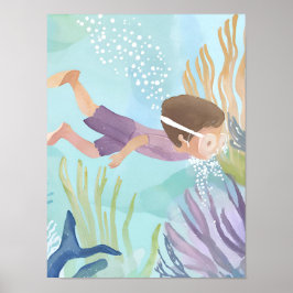 Poster Mergulho no recife de coral