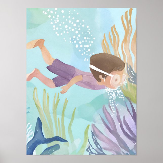 Poster Mergulho no recife de coral (Frente)