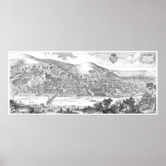 Poster MERIAN: Castelo de Heidelberg e Cidade Velha (1620